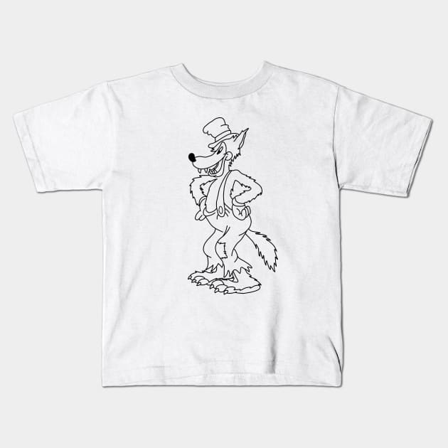 Vintage Big Bad Wolf Kids T-Shirt by valentinahramov